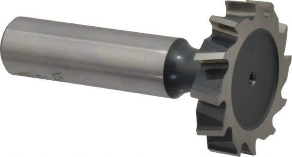 Interstate - 1-1/4" Diam x 1/4" Face Width, Cobalt, 14 Teeth, Shank Connection Woodruff Keyseat Cutter - Uncoated, 2-1/4" OAL x 1/2" Shank, Staggered Teeth, ANSI 810, Old Standard 21 - Top Tool & Supply