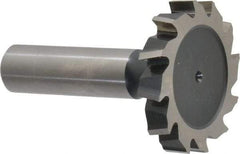 Interstate - 1-1/2" Diam x 1/4" Face Width, Cobalt, 16 Teeth, Shank Connection Woodruff Keyseat Cutter - Uncoated, 2-1/4" OAL x 1/2" Shank, Staggered Teeth, ANSI 812, Old Standard 24 - Top Tool & Supply