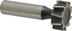 Interstate - 1" Diam x 3/8" Face Width, Cobalt, 10 Teeth, Shank Connection Woodruff Keyseat Cutter - Uncoated, 2-3/8" OAL x 1/2" Shank, Staggered Teeth, ANSI 1208, Old Standard 152 - Top Tool & Supply