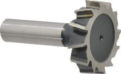 Interstate - 1-1/2" Diam x 3/8" Face Width, Cobalt, 16 Teeth, Shank Connection Woodruff Keyseat Cutter - Uncoated, 2-3/8" OAL x 1/2" Shank, Staggered Teeth, ANSI 1212, Old Standard G - Top Tool & Supply