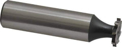 Interstate - 1/2" Diam x 1/16" Face Width, High Speed Steel, 8 Teeth, Shank Connection Woodruff Keyseat Cutter - Uncoated, 2-1/16" OAL x 1/2" Shank, Staggered Teeth, ANSI 204, Old Standard 1 - Top Tool & Supply