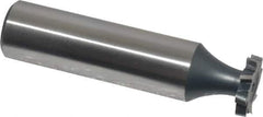 Interstate - 1/2" Diam x 3/32" Face Width, High Speed Steel, 8 Teeth, Shank Connection Woodruff Keyseat Cutter - Uncoated, 2-3/32" OAL x 1/2" Shank, Staggered Teeth, ANSI 304, Old Standard 2 - Top Tool & Supply