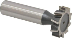 Interstate - 1" Diam x 1/4" Face Width, High Speed Steel, 12 Teeth, Shank Connection Woodruff Keyseat Cutter - Uncoated, 2-1/4" OAL x 1/2" Shank, Staggered Teeth, ANSI 808, Old Standard 15 - Top Tool & Supply