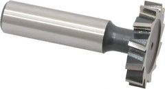 Interstate - 1-1/4" Diam x 1/4" Face Width, High Speed Steel, 14 Teeth, Shank Connection Woodruff Keyseat Cutter - Uncoated, 2-1/4" OAL x 1/2" Shank, Staggered Teeth, ANSI 810, Old Standard 21 - Top Tool & Supply