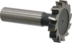 Interstate - 1-3/8" Diam x 1/4" Face Width, High Speed Steel, 14 Teeth, Shank Connection Woodruff Keyseat Cutter - Uncoated, 2-1/4" OAL x 1/2" Shank, Staggered Teeth, ANSI 811, Old Standard 22 - Top Tool & Supply