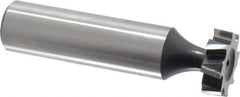 Interstate - 5/8" Diam x 3/16" Face Width, High Speed Steel, 8 Teeth, Shank Connection Woodruff Keyseat Cutter - Uncoated, 2-3/16" OAL x 1/2" Shank, Staggered Teeth, ANSI 605, Old Standard 61 - Top Tool & Supply