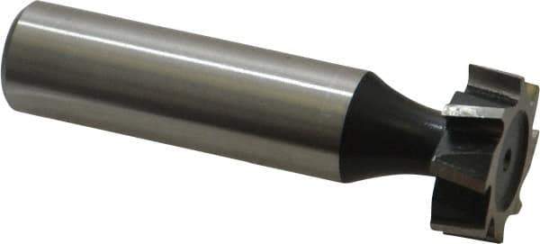 Interstate - 3/4" Diam x 1/4" Face Width, High Speed Steel, 10 Teeth, Shank Connection Woodruff Keyseat Cutter - Uncoated, 2-1/4" OAL x 1/2" Shank, Staggered Teeth, ANSI 806, Old Standard 91 - Top Tool & Supply