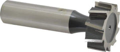 Interstate - 1" Diam x 3/8" Face Width, High Speed Steel, 10 Teeth, Shank Connection Woodruff Keyseat Cutter - Uncoated, 2-3/8" OAL x 1/2" Shank, Staggered Teeth, ANSI 1208, Old Standard 152 - Top Tool & Supply