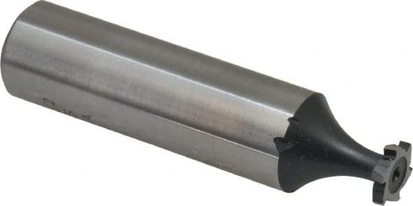 Interstate - 5/16" Diam x 1/16" Face Width, High Speed Steel, 6 Teeth, Shank Connection Woodruff Keyseat Cutter - Uncoated, 2-1/16" OAL x 1/2" Shank, Staggered Teeth, ANSI 202-1/2, Old Standard 206 - Top Tool & Supply