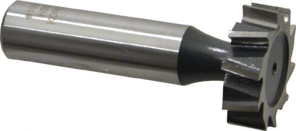 Interstate - 1" Diam x 5/16" Face Width, High Speed Steel, 12 Teeth, Shank Connection Woodruff Keyseat Cutter - Uncoated, 2-5/16" OAL x 1/2" Shank, Staggered Teeth, ANSI 1008, Old Standard B - Top Tool & Supply