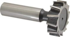 Interstate - 1-1/4" Diam x 3/8" Face Width, High Speed Steel, 14 Teeth, Shank Connection Woodruff Keyseat Cutter - Uncoated, 2-3/8" OAL x 1/2" Shank, Staggered Teeth, ANSI 1210, Old Standard E - Top Tool & Supply