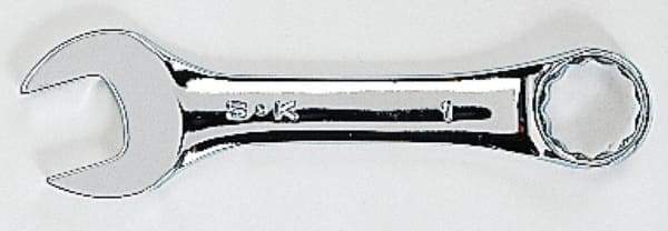 SK - 18mm 12 Point Offset Combination Wrench - 15° Offset Angle, 5-1/4" OAL, Steel, Chrome Finish - Top Tool & Supply