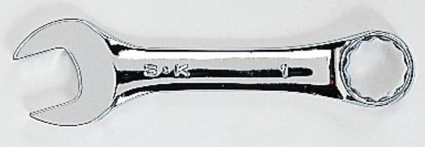 Combination Wrench: 6-1/2'' OAL, Steel, Chrome-Plated