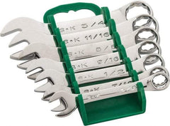 SK - 7 Piece, 3/8 to 3/4", 12 Point, Combination Wrench Set - Inch System of Measurement, Chrome Finish, Comes in Rack - Top Tool & Supply