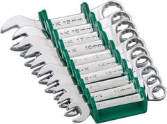 SK - 10 Piece, 10 to 19mm, 12 Point, Combination Wrench Set - Metric System of Measurement, Chrome Finish, Comes in Plastic Tray - Top Tool & Supply