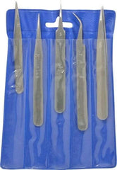 Value Collection - Stainless Steel Tweezer Set - 5 Piece - Top Tool & Supply