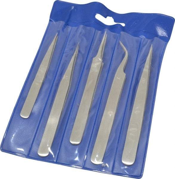 Value Collection - Stainless Steel Tweezer Set - 5 Piece - Top Tool & Supply