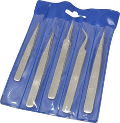 Value Collection - Stainless Steel Tweezer Set - 5 Piece - Top Tool & Supply