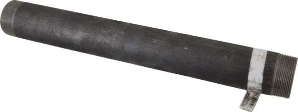 Made in USA - Schedule 80, 2" Diam x 18" Long Black Pipe Nipple - Threaded - Top Tool & Supply