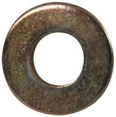 Made in USA - 1/4" Screw, Grade 8 Alloy Steel SAE Flat Washer - 9/32" ID x 5/8" OD, 0.072" Thick, Zinc Yellow Dichromate Finish - Top Tool & Supply