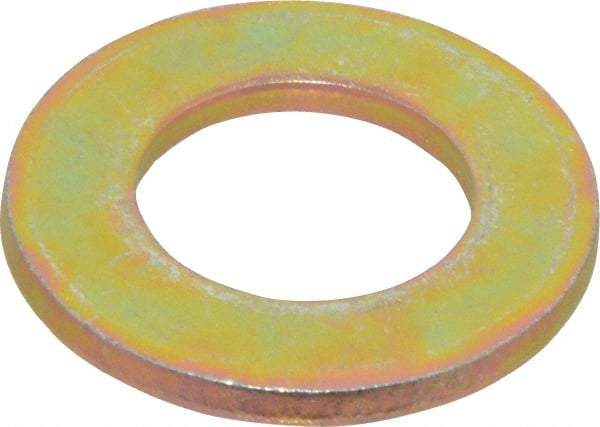 Made in USA - 3/4" Screw, Grade 8 Alloy Steel SAE Flat Washer - 13/16" ID x 1-1/2" OD, 0.146" Thick, Zinc Yellow Dichromate Finish - Top Tool & Supply