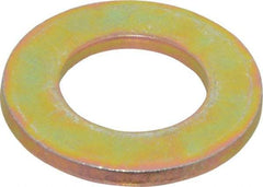 Made in USA - 3/4" Screw, Grade 8 Alloy Steel SAE Flat Washer - 13/16" ID x 1-1/2" OD, 0.146" Thick, Zinc Yellow Dichromate Finish - Top Tool & Supply