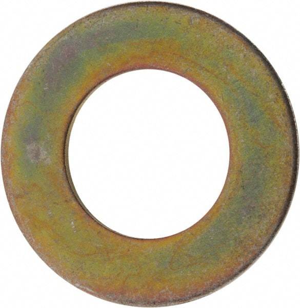 Made in USA - 1-3/8" Screw, Grade 8 Alloy Steel SAE Flat Washer - 1-7/16" ID x 2-3/4" OD, 0.213" Thick, Zinc Yellow Dichromate Finish - Top Tool & Supply