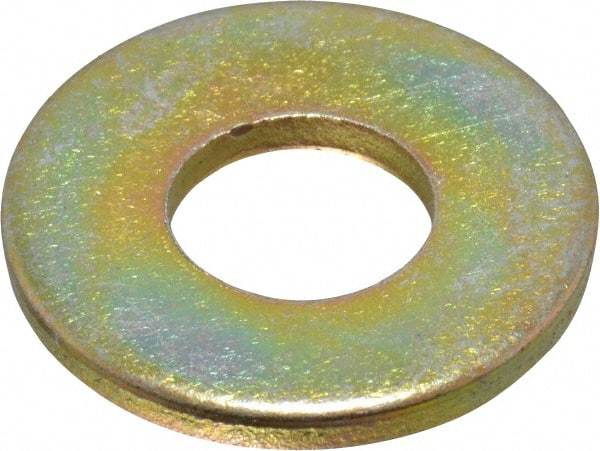 Made in USA - 5/16" Screw, Grade 8 Alloy Steel USS Flat Washer - 0.37" ID x 0.905" OD, 0.104" Thick, Zinc Yellow Dichromate Finish - Top Tool & Supply