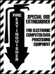 NMC - Fire Extinguisher, Pressure Sensitive Vinyl Fire Sign - 9" Wide x 12" High - Top Tool & Supply