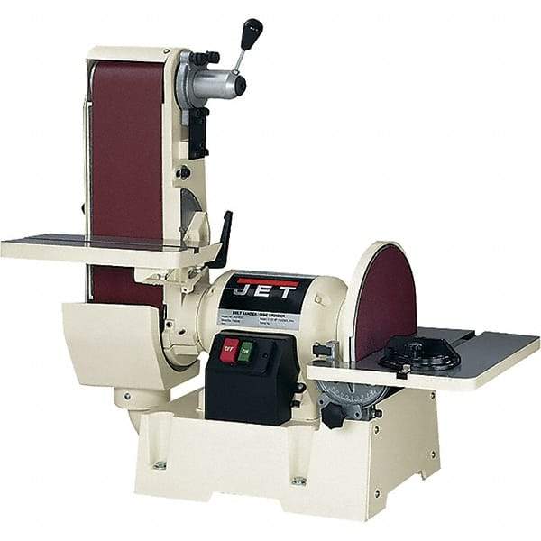 Jet - 48 Inch Long x 6 Inch Wide Belt, 12 Inch Diameter, Horizontal and Vertical Combination Sanding Machine - 2,500 Ft./min Belt Speed, 1-1/2 HP, Single Phase - Top Tool & Supply