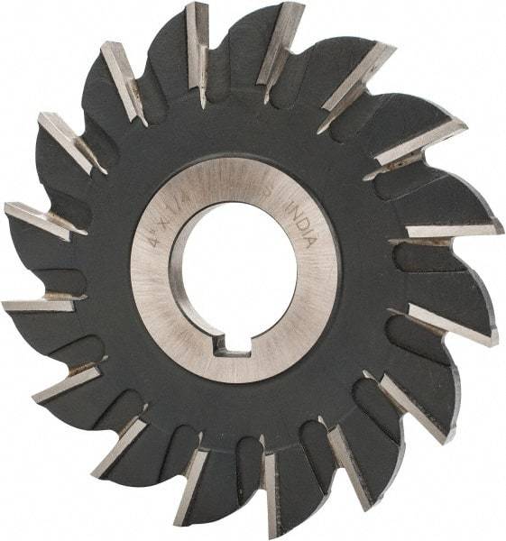 Value Collection - 16 Teeth, 4" Diam x 1/4" Width of Cut, High Speed Steel Side Milling Cutter - Straight Teeth, Uncoated - Top Tool & Supply