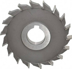 Value Collection - 16 Teeth, 4" Diam x 7/16" Width of Cut, High Speed Steel Side Milling Cutter - Straight Teeth, Uncoated - Top Tool & Supply