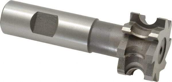 Whitney Tool Co. - 3/16" Radius, 3/8" Circle Diam, 1-3/8" Cutter Diam, 3/4" Cutting Width, Shank Connection, Concave Radius Cutter - 3/4" Shank Diam, 3-1/2" OAL, High Speed Steel, Uncoated, Profile Ground, 8 Teeth, Weldon Flat - Top Tool & Supply