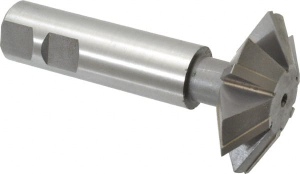 Whitney Tool Co. - 2-1/4° 2-1/4" Cut Diam, 3/4" Cut Width, 7/8" Shank, Carbide-Tipped Double-Angle Cutter - Top Tool & Supply