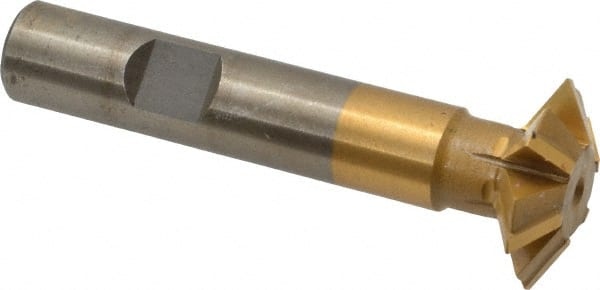 Whitney Tool Co. - 1° 1" Cut Diam, 5/16" Cut Width, 1/2" Shank, Carbide-Tipped Double-Angle Cutter - Top Tool & Supply