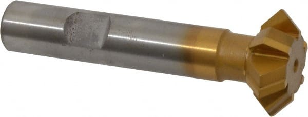 Whitney Tool Co. - 1° 1" Cut Diam, 3/8" Cut Width, 1/2" Shank, Carbide-Tipped Double-Angle Cutter - Top Tool & Supply