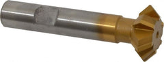 Whitney Tool Co. - 1° 1" Cut Diam, 3/8" Cut Width, 1/2" Shank, Carbide-Tipped Double-Angle Cutter - Top Tool & Supply