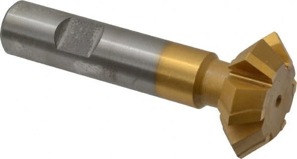 Whitney Tool Co. - 1-3/8° 1-3/8" Cut Diam, 1/2" Cut Width, 5/8" Shank, Carbide-Tipped Double-Angle Cutter - Top Tool & Supply