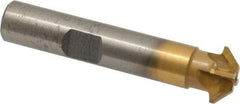 Whitney Tool Co. - 1/2" Diam x 1/8" Width of Cut, 45° Included Angle, Shank Connection, Carbide Tipped Single Angle Cutter - 3/8" Shank Diam, 2-1/8" Overall Length, Right Hand Cut, TiN Coated - Top Tool & Supply