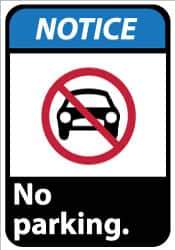 NMC - "Notice - No Parking", 14" Long x 10" Wide, Aluminum Safety Sign - Rectangle, 0.04" Thick, Use for Security & Admittance - Top Tool & Supply