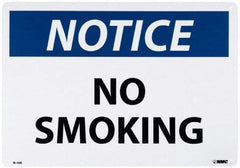 NMC - "Notice - No Smoking", 20" Long x 28" Wide, Aluminum Safety Sign - Rectangle, 0.04" Thick, Use for Accident Prevention - Top Tool & Supply