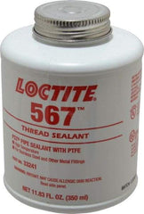 Loctite - 350 ml Brush Top Can White Pipe Sealant - Methacrylate Ester, 400°F Max Working Temp, For Sealing Metal Tapered Pipe Threads & Fittings Up to 2" - Top Tool & Supply