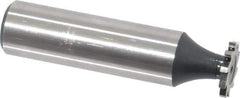 Interstate - 1/2" Diam x 1/16" Face Width, High Speed Steel, 8 Teeth, Shank Connection Woodruff Keyseat Cutter - Uncoated, 2-1/16" OAL x 1/2" Shank, Straight Teeth, ANSI 204, Old Standard 1 - Top Tool & Supply