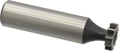 Interstate - 1/2" Diam x 1/8" Face Width, High Speed Steel, 8 Teeth, Shank Connection Woodruff Keyseat Cutter - Uncoated, 2-1/8" OAL x 1/2" Shank, Straight Teeth, ANSI 404, Old Standard 3 - Top Tool & Supply