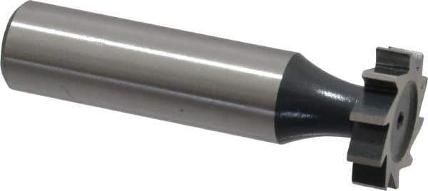 Interstate - 3/4" Diam x 3/16" Face Width, High Speed Steel, 10 Teeth, Shank Connection Woodruff Keyseat Cutter - Uncoated, 2-3/16" OAL x 1/2" Shank, Straight Teeth, ANSI 606, Old Standard 9 - Top Tool & Supply