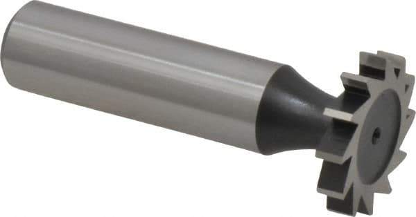 Interstate - 7/8" Diam x 5/32" Face Width, High Speed Steel, 10 Teeth, Shank Connection Woodruff Keyseat Cutter - Uncoated, 2-5/32" OAL x 1/2" Shank, Straight Teeth, ANSI 507, Old Standard 10 - Top Tool & Supply