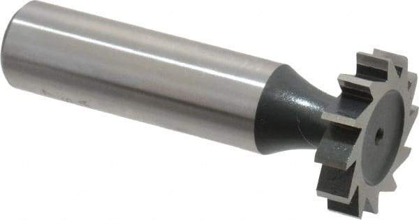 Interstate - 7/8" Diam x 3/16" Face Width, High Speed Steel, 10 Teeth, Shank Connection Woodruff Keyseat Cutter - Uncoated, 2-3/16" OAL x 1/2" Shank, Straight Teeth, ANSI 607, Old Standard 11 - Top Tool & Supply