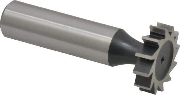 Interstate - 7/8" Diam x 7/32" Face Width, High Speed Steel, 10 Teeth, Shank Connection Woodruff Keyseat Cutter - Uncoated, 2-7/32" OAL x 1/2" Shank, Straight Teeth, ANSI 707, Old Standard 12 - Top Tool & Supply