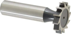 Interstate - 1" Diam x 3/16" Face Width, High Speed Steel, 12 Teeth, Shank Connection Woodruff Keyseat Cutter - Uncoated, 2-3/16" OAL x 1/2" Shank, Straight Teeth, ANSI 608, Old Standard 13 - Top Tool & Supply