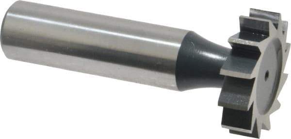 Interstate - 1" Diam x 1/4" Face Width, High Speed Steel, 12 Teeth, Shank Connection Woodruff Keyseat Cutter - Uncoated, 2-1/4" OAL x 1/2" Shank, Straight Teeth, ANSI 808, Old Standard 15 - Top Tool & Supply